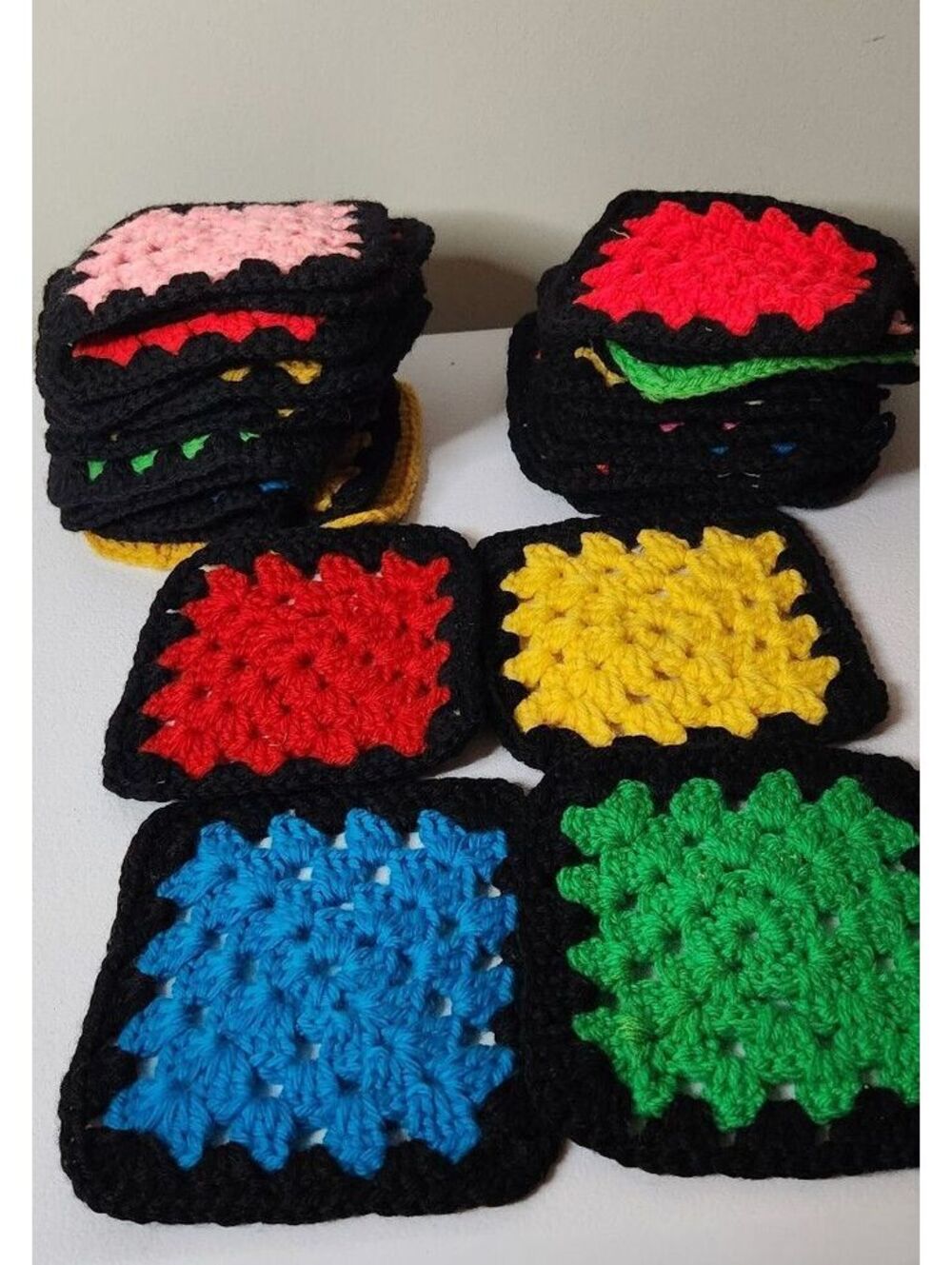 Crocheted Granny Squares Lot